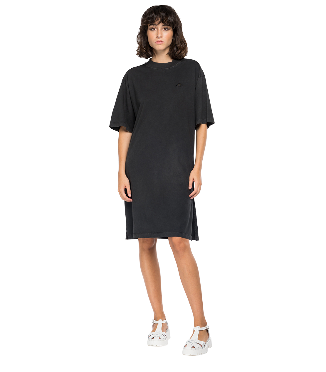 BIO PACKガーメントダイ オーガニックコットンジャージードレス 詳細画像 ブラック 1